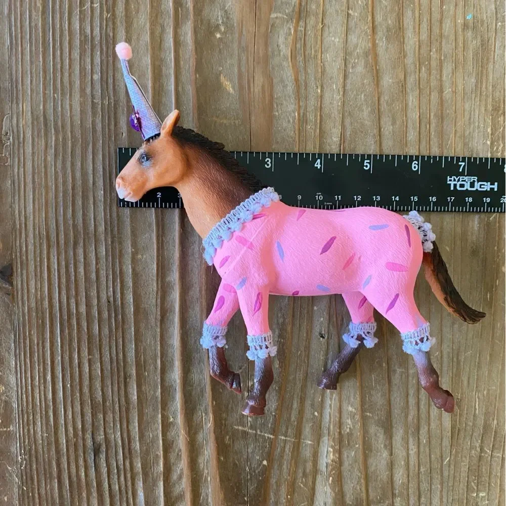 Horse Birthday Cake Pink and Lavender Western Cowgirl Cake Topper Toy